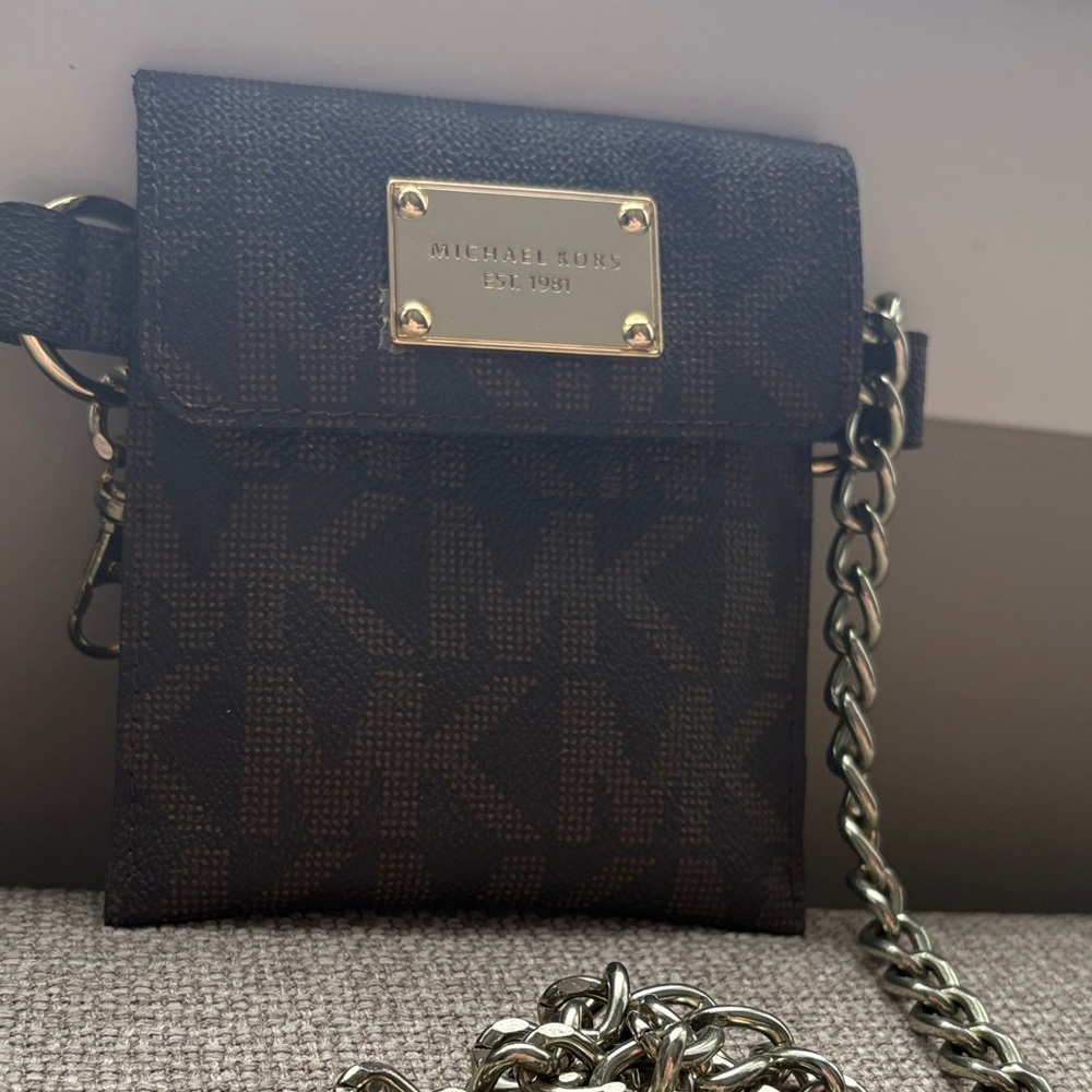 Michael Kors Black and Brown Logo waist Chain